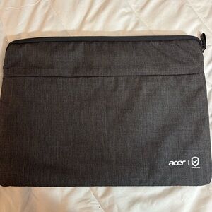 ACER Laptop Sleeve Gray Color Padded Zippered Carrying Bag 15" Simple Sleek